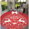 Teppich mit Weihnachtsmotiv Weihnachtsmann und Schneeflocke Rund Weich Wohnzimmerbodenmatte Gut Wohnzimmer Arbeitszimmer Spielzimmer Zimmer