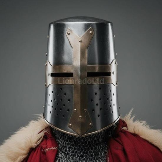 Medieval Knight Armor Templar Red Cross Costume  Chainmail Dress Helmet Historical Gear With Armor Cape
