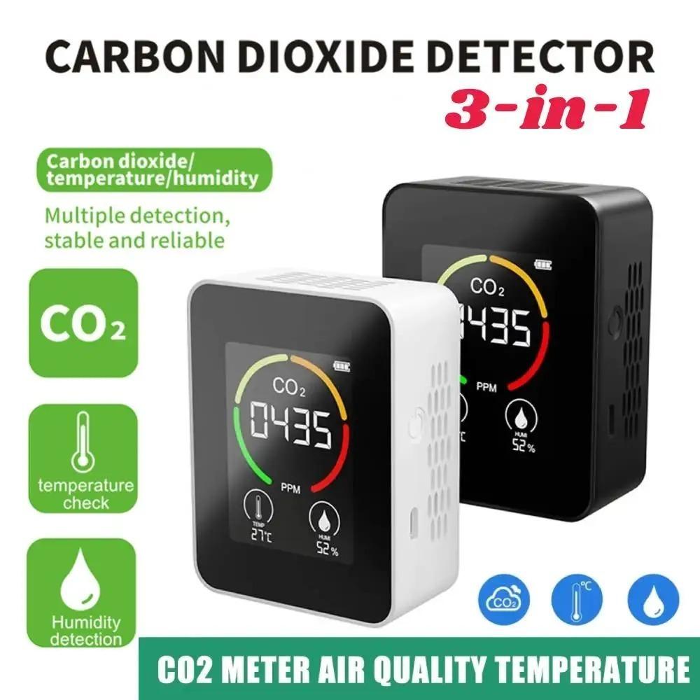3 In 1 Air Quality Detector Real-Time Monitoring Carbon Dioxide Detector Indoor Use