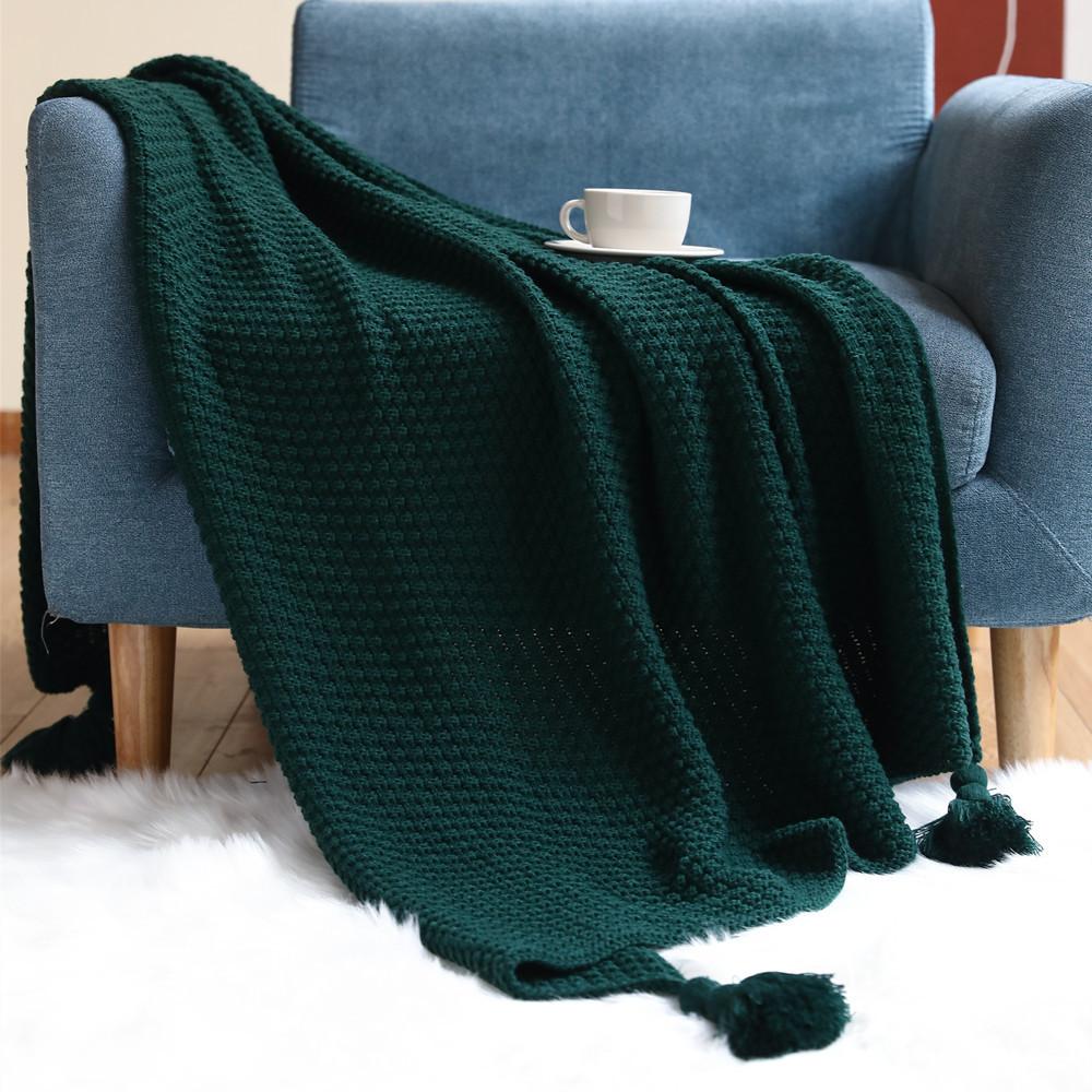 Small Thread Throw Blanket Couch Soft Knitted Sofa Cover Blanket Office Air Conditioning Nap Blanket Cozy Shawl Lounge Bed Blanket For Daily Use