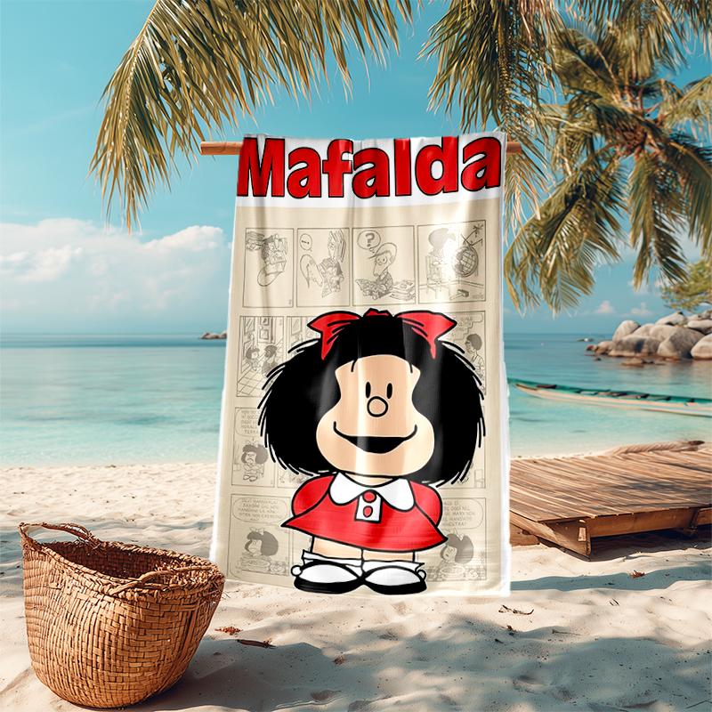 Mafalda Beach Towel Outdoor Camping Beach Towel for Vacation Swim Outdoor Pool Absorbent Bath Towel