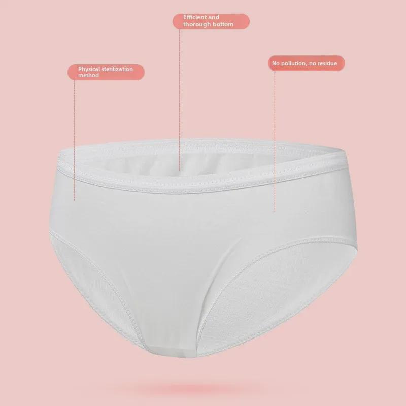 Lenjerie de corp de unică folosință din bumbac-poliester alb pur pentru femei pentru postpartum, călătorii și călătorii de afaceri