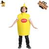 Children spoof ketchup mustard costume, Halloween carnival party funny ketchup cosplay costume