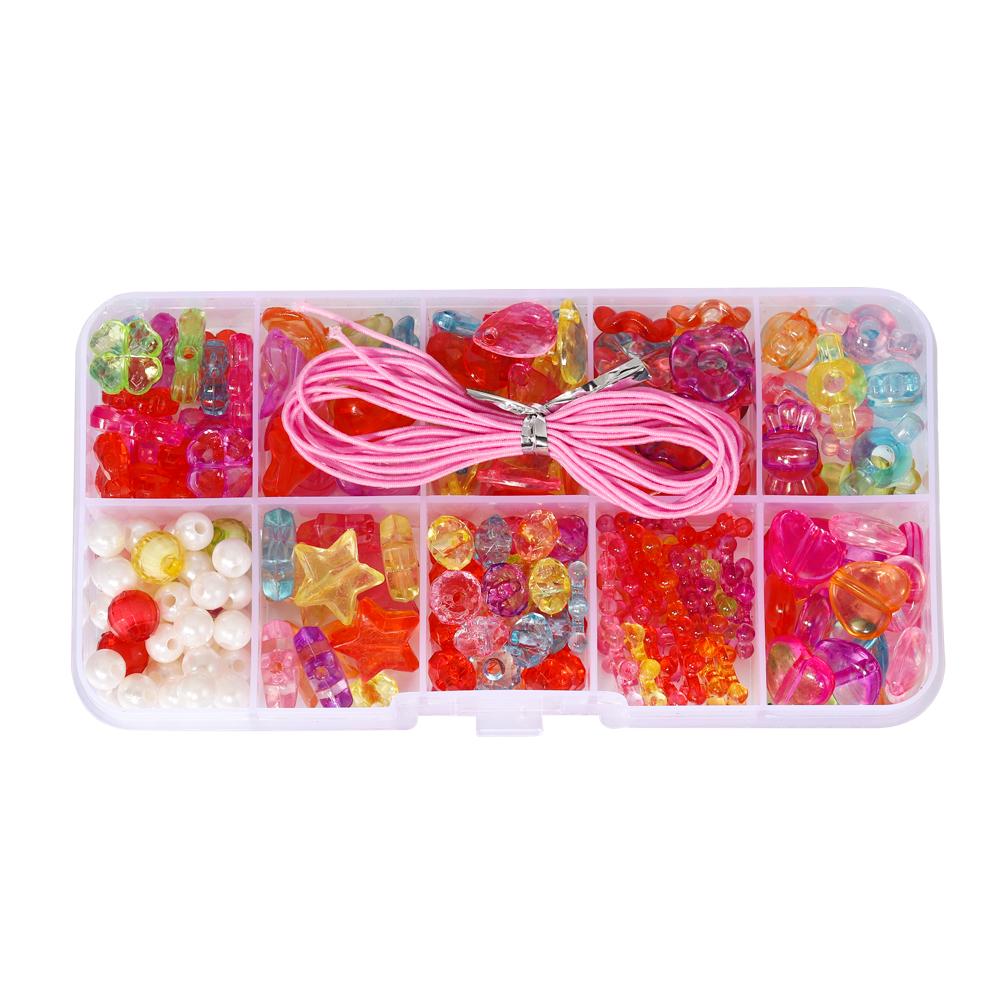 1Set Colorful Acrylic Loose Spacer Beads Crafts for DIY Cute Friendship Bracelet Necklace Jewelry Making Accessories Kits