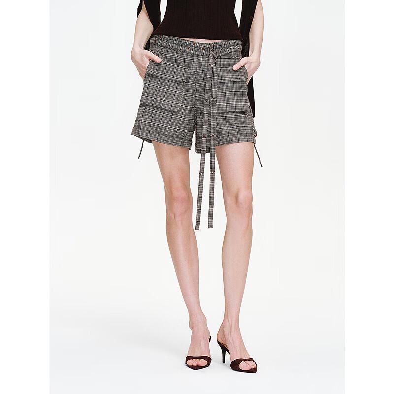 

Women s Retro Plaid Loose Workwear Shorts L