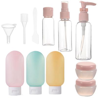 Pack of 11 Travel Refill for Business Unisex Bottles, Leak-Proof, Portable, Travel, Trips, Shampoo, Cosmetics, Compact, Gift, (Multi-Color A)