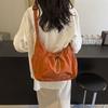 Lightweight Drawstring Tote Bag Solid Color Pleated Shoulder Bag New Nylon Crossbody Bag  School