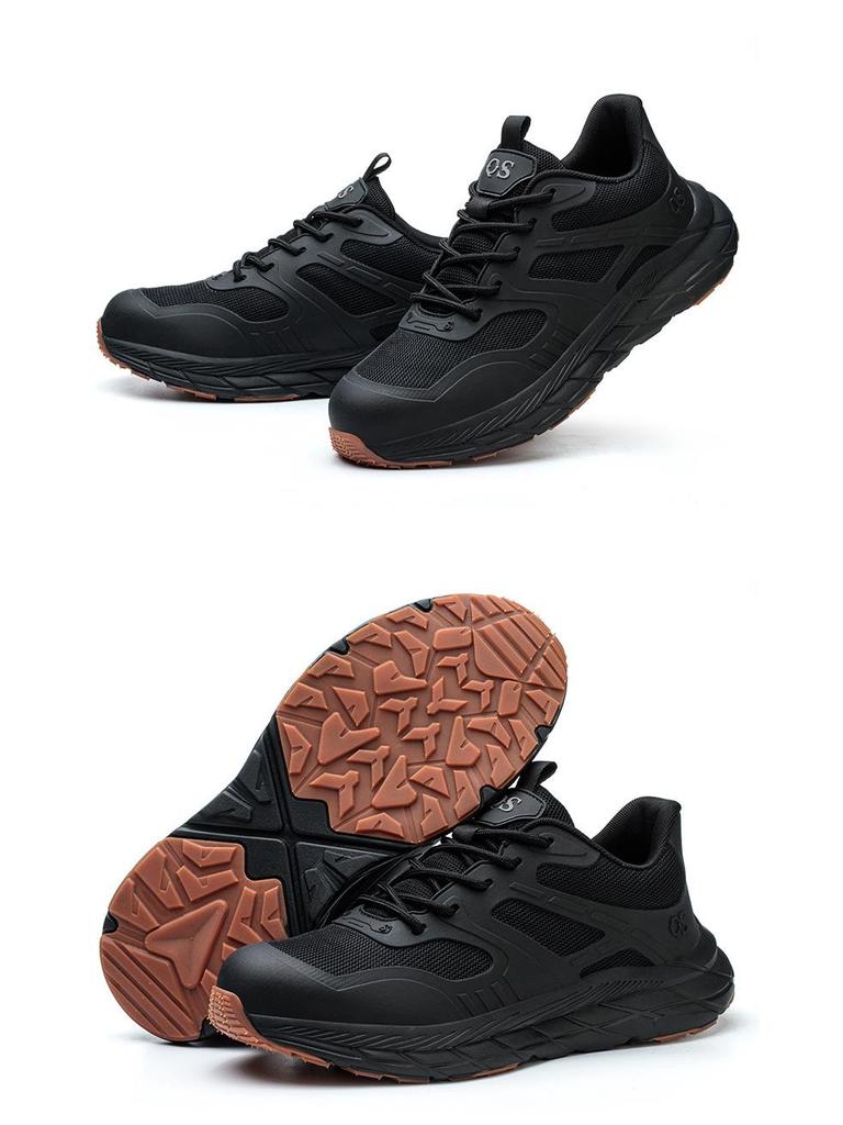 Férfi Négyévszakos Kopásálló Acélbetétes Biztonsági Cipő - Ütésálló, Átszúrásálló, Légáteresztő, Alacsony Szárú Alkalmi Védelem.