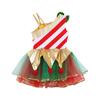 Kids Girls Stylish Dance Clothing Stage Performance Mesh Tutu Dress Christmas Carnival Cosplay