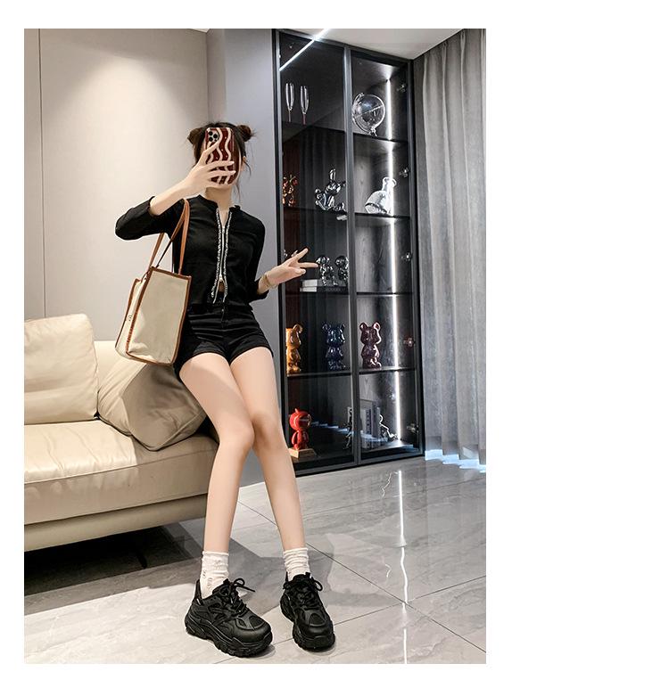 Women's Korean-Style 2025 Summer Dad Sneakers: Breathable Mesh, Thick Sole, Versatile White Running Shoes