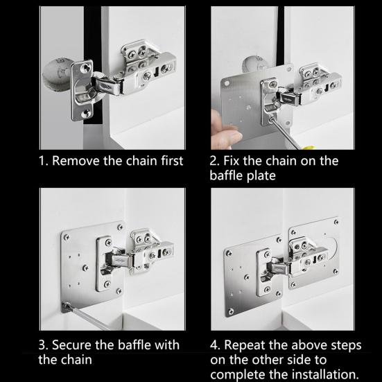 2ks Deska na opravu pantů Vysoce pevný nerezový pant skříně odolný proti roztržení