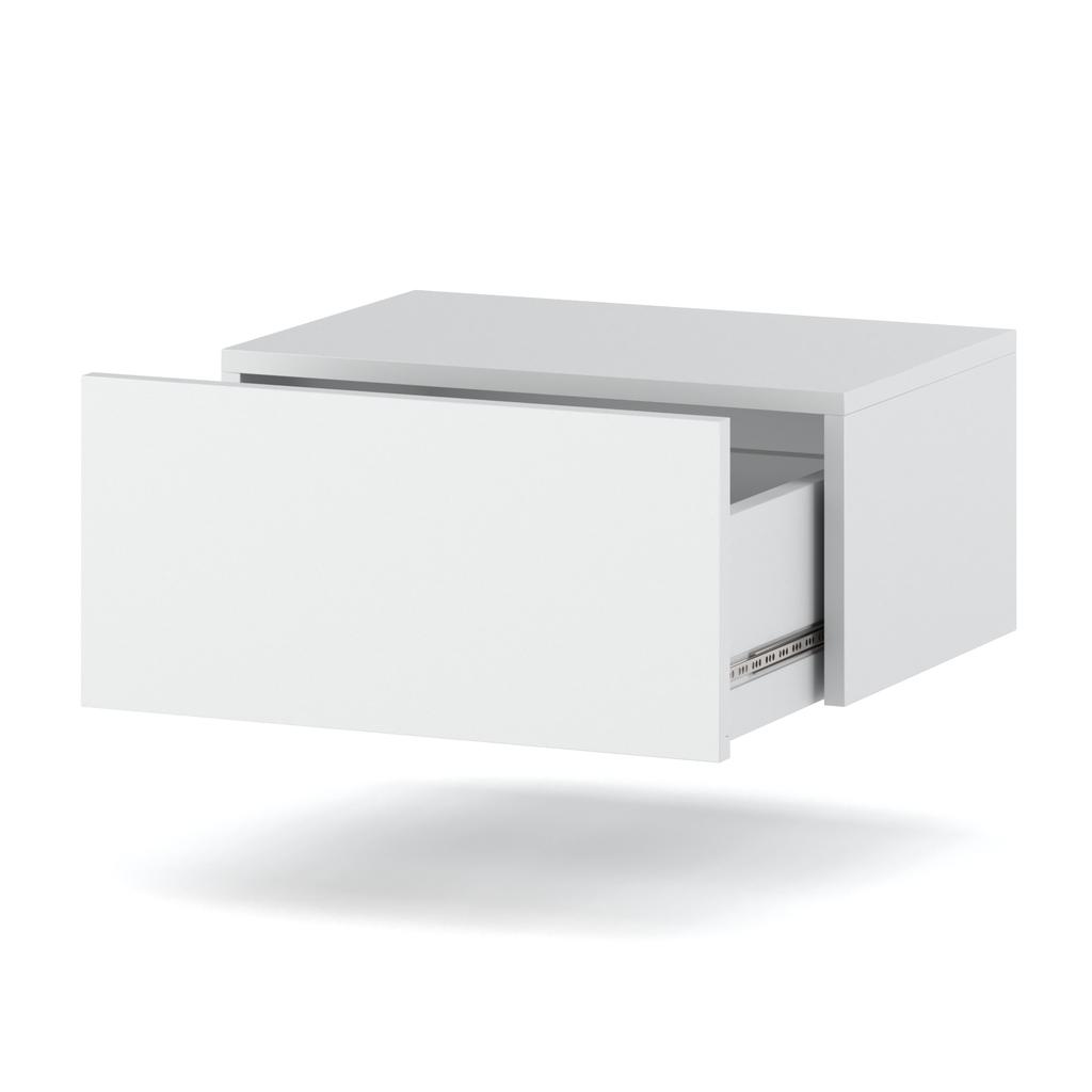 White Hanging Nightstand 45cm 1S Bedside Table Bedroom Furniture Nakastlik