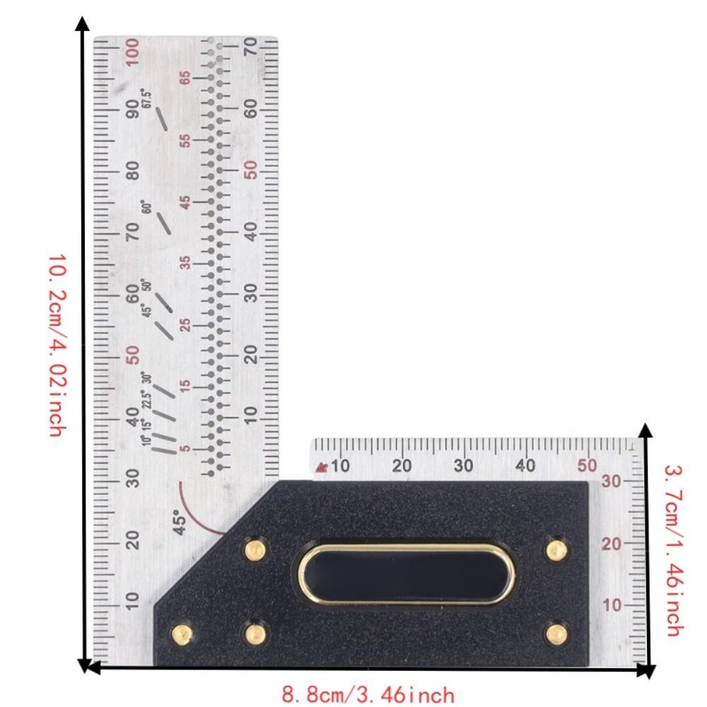 High Accuracy Carpenter Square 100mm / 3.94in Framing Ruler Try Square For Woodworking Projects