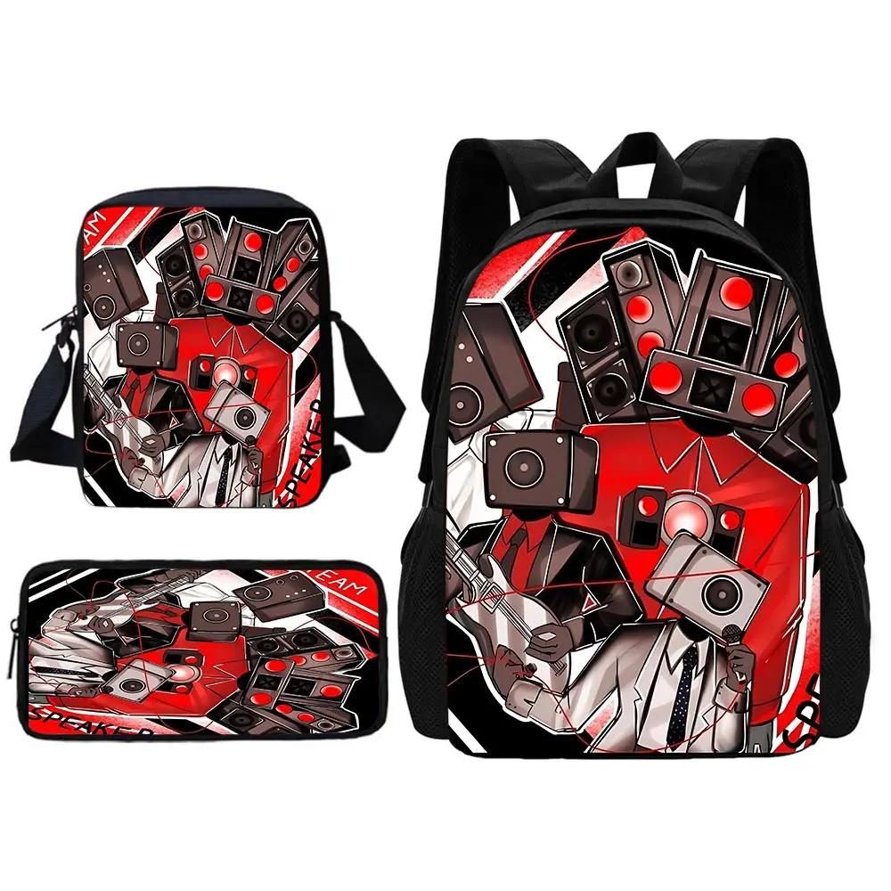 TITAN SPEAKER MAN Child School Backpack With Shoulder Bag Pencil Bags School Bags for Boys Girls Best Gift