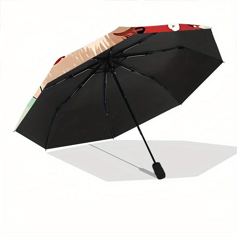1pc Hedgehog Strawberry Automatic Umbrella - Auto Open/Close Folding Umbrella with Reinforced 8-Rib Frame, 146