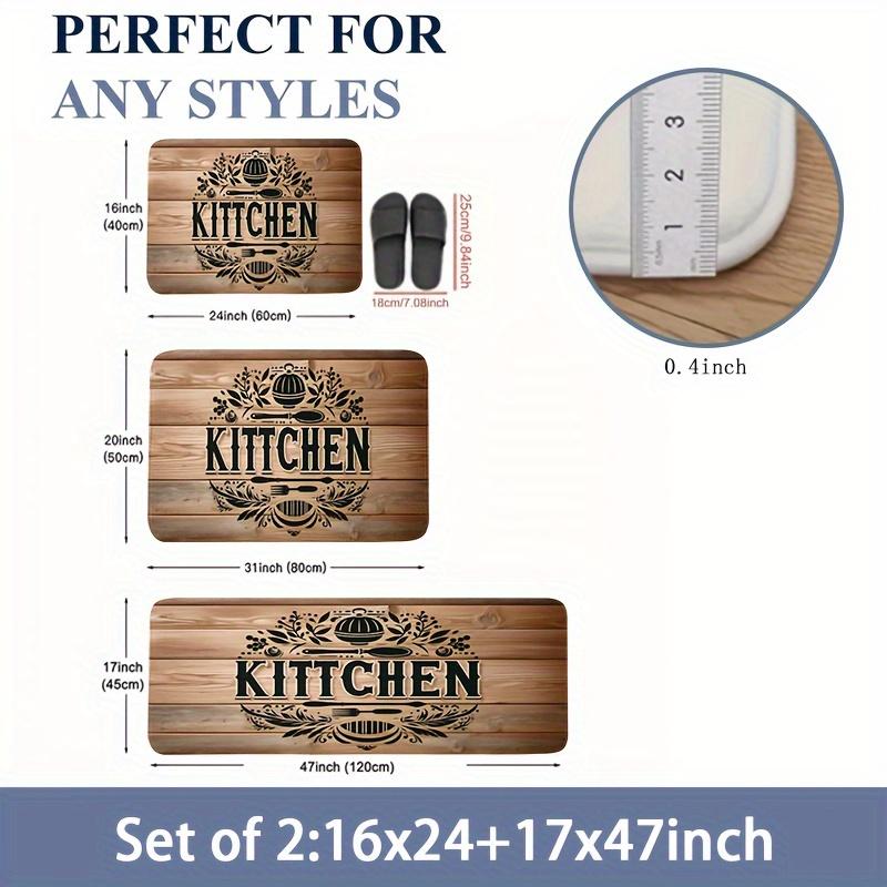 1Pcs Wood Grain Pattern Floor Mat Modern Kitchen Polyester Rug Non-Slip Colorful Indoor Carpet, For Home Bathroom Bedroom Living Room Decor