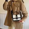 Fashion Contrasting Color Commuter Portable Small Square Bag New Simple Shoulder Bag Capacity Temperament Versatile Messenger Bag