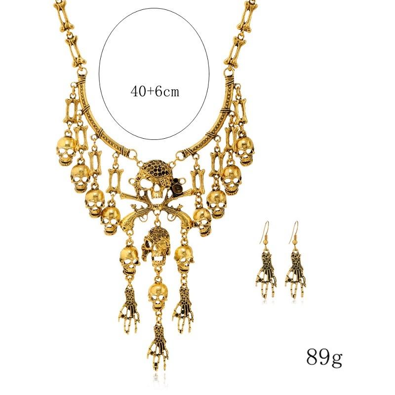 Hyperbole Vintage Punk Pirate Skull Pendant Necklace For Women Men Gothic Halloween Party Hip Hop Jewelry Accessories