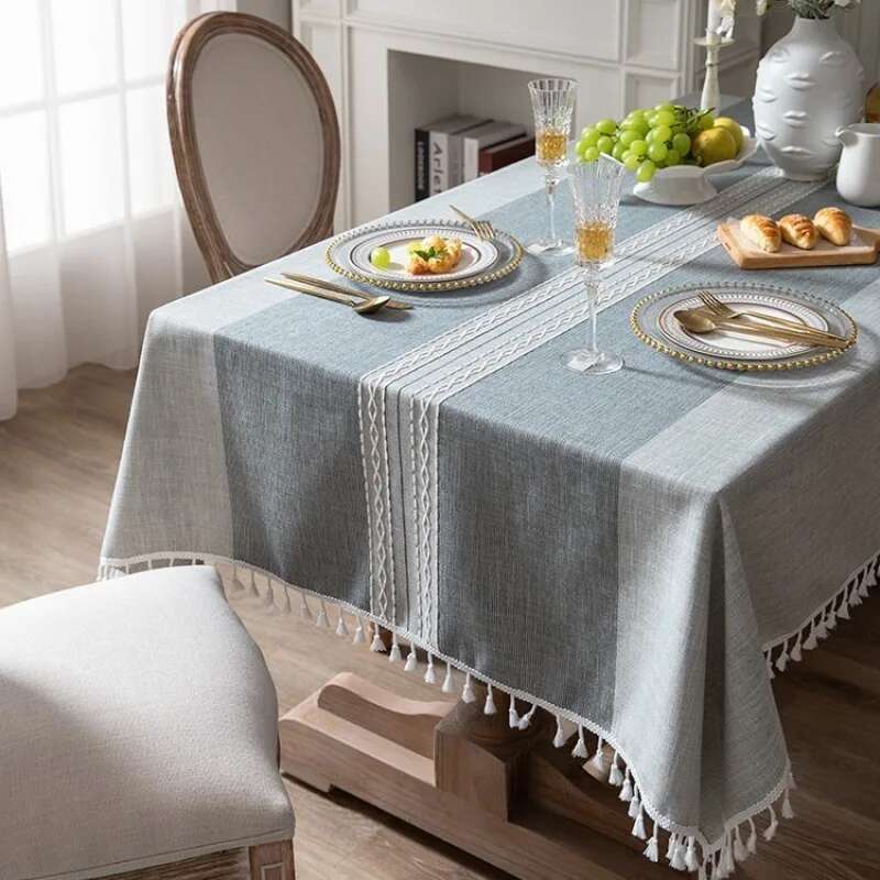 Nordic Fresh Fabric Tablecloth Simple Modern High-end Light Luxury Rectangular Dining Table Cloth Coffee Table Cloth And
