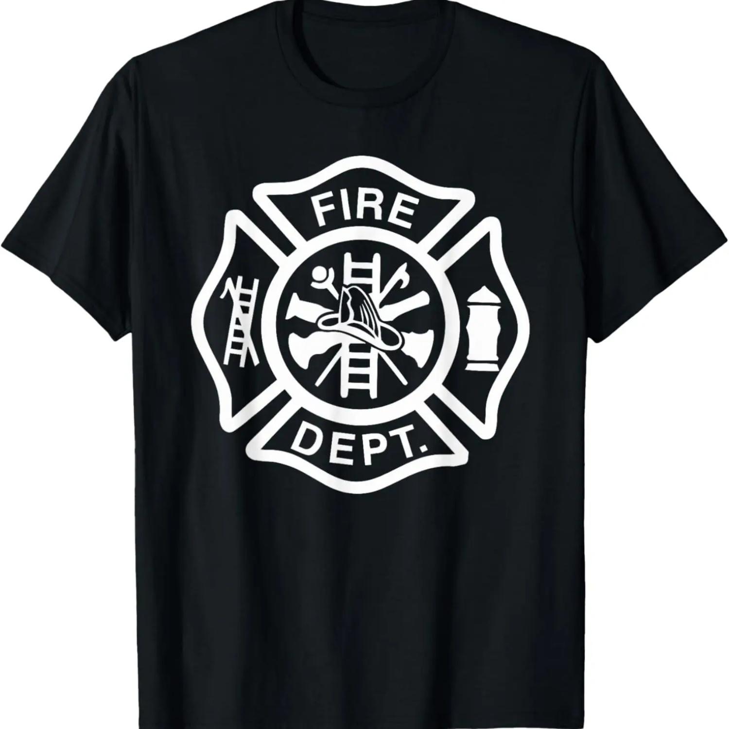 

Fire Department Logo Uniform Fireman Symbol Firefighter Gear T-Shirt(1) XXXXXL