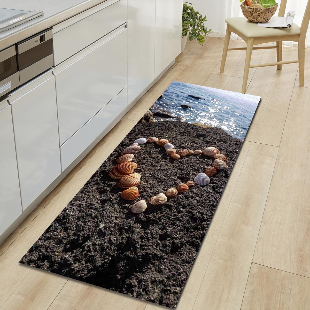 

1 шт. Коврик для пола с рисунком мягких камней на пляже, Современный кухонный полиэстеровый ковер, Нескользящий красочный ковер для помещений, Для декора дома, ванной комнаты, спальни, гостиной 80*120cm