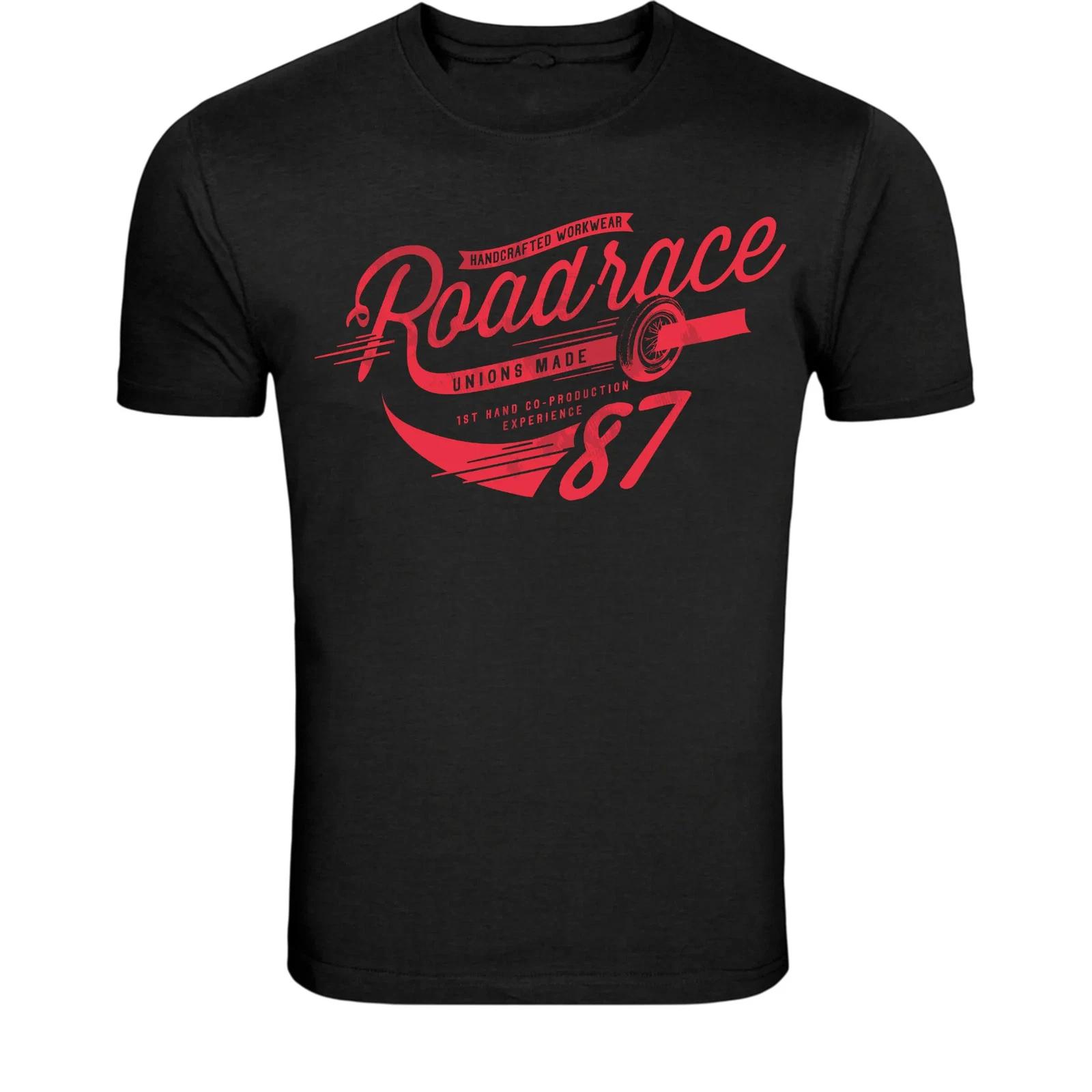 Винтажная футболка Roadrace Motor - Ретро-графика с гоночной типографикой M