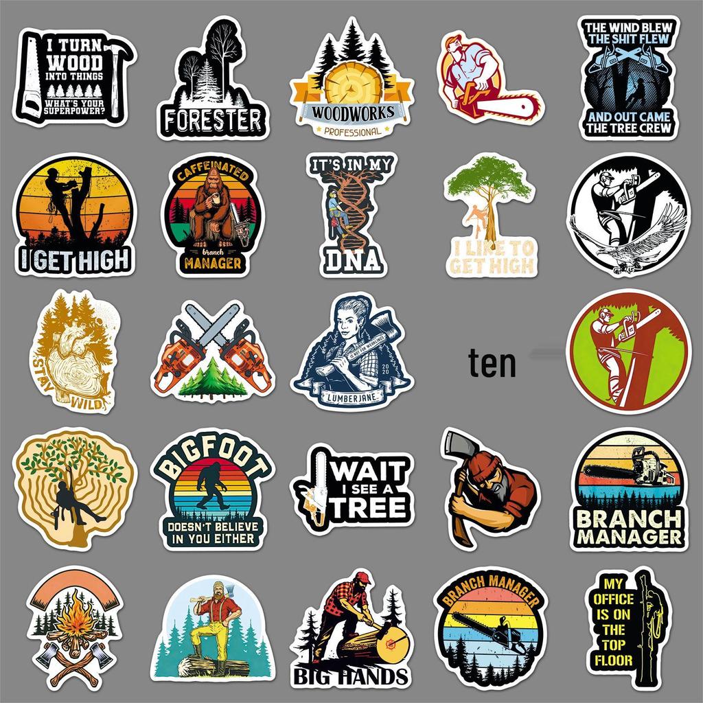 50PCS Creative Outdoor Forestry Stickers: Personalized English Graffiti for Bikes, Water Bottles, Notebooks, & Headphones
