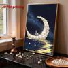DIY Moonship Pearl Diamond Art Painting Kits for Adults and Beginners,fine View Sparkling Painting Craft Home Wall Decor Handmade Gift