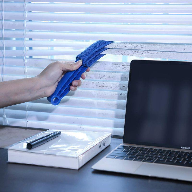 Venetian Blind Duster Brush Microfiber Reusable Washable Cover Ergonomic Grip for Home Office Dust Cleaning