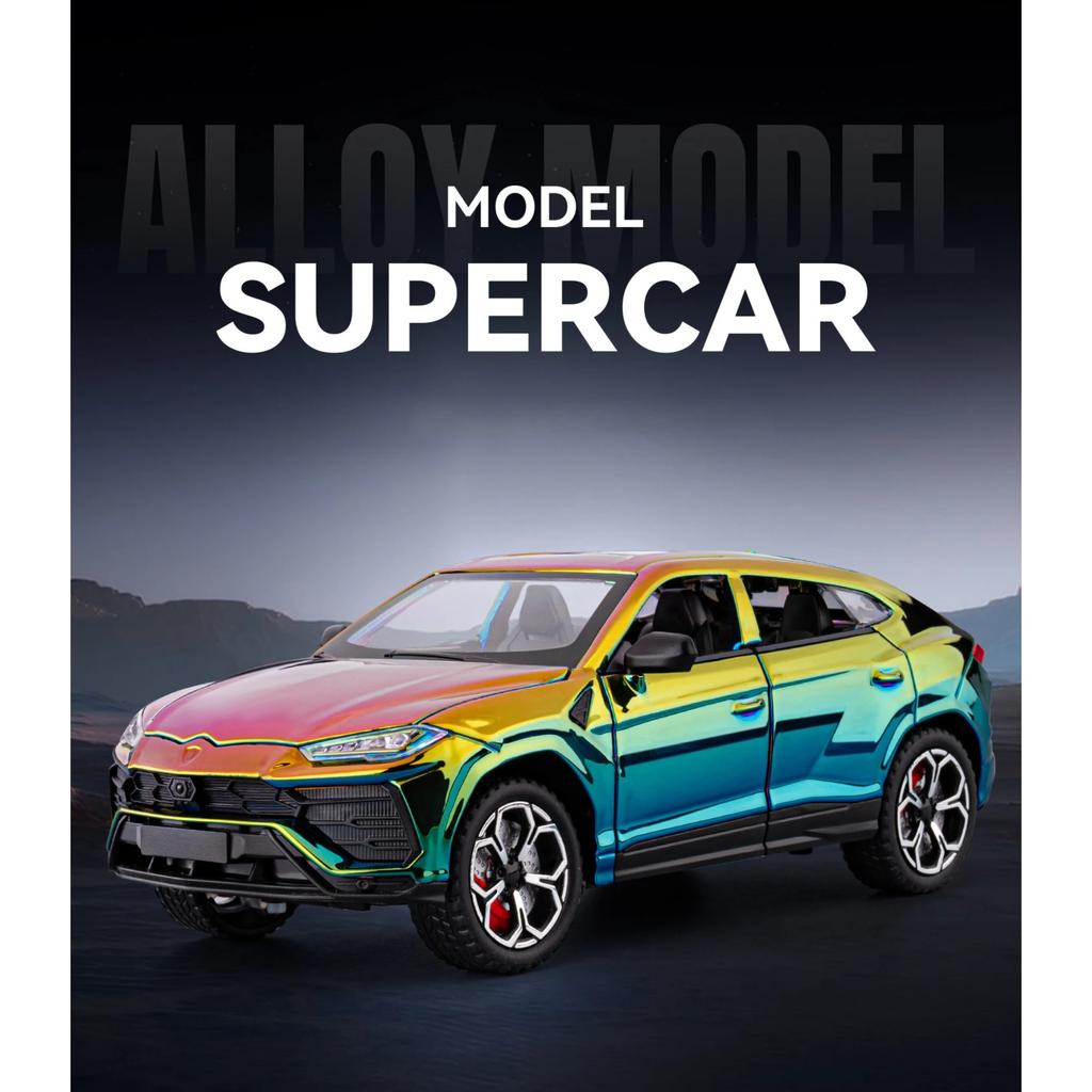 1/24 Lamborghini URUS SUV Alloy Electroplating Sports Car Model Diecast Metal Racing Vehicles Car Model Simulation Sound Light Kids Toy Gift