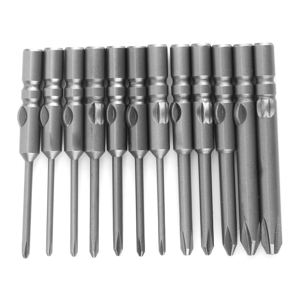 12Pcs Cross Bit Magnetic Screwdriver Accessories Electric Drill Manual Tightening Tool 4mm