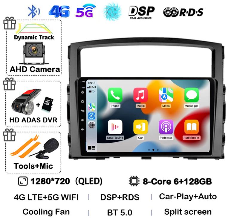 Android 14 Carplay Auto For Mitsubishi Pajero 4 V80 V90 2006 2007 2008 2009 - 2014 Car Radio Multimedia Video Player GPS Stereo