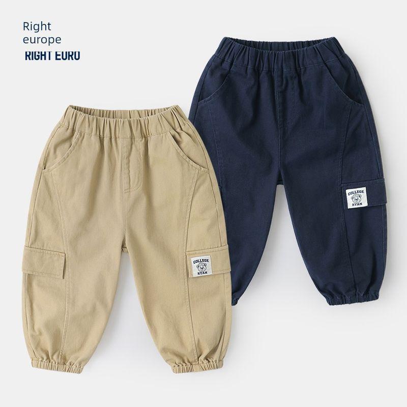 Boys' Casual Cargo Pants Spring Children's Clothing Casual Long Pants Spring Style Versatile and Stylish