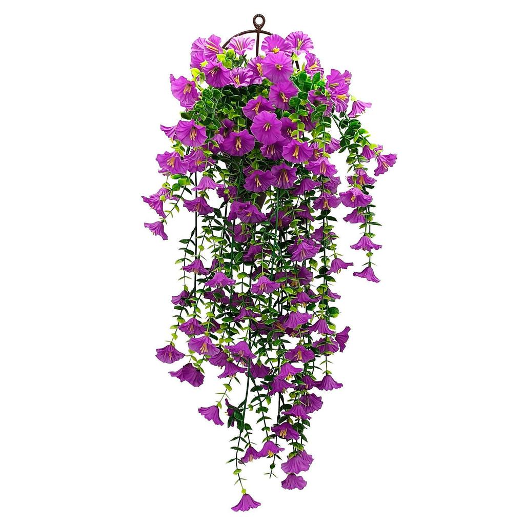 69-Mesh Eucalyptus Flower & Trumpet Hanging Basket for Outdoor Garden Decor