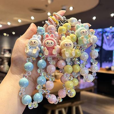 Labub Cartoon Doll Mobile Phone Lanyard DIY Keychain Pendant Student Couple Bag Pendant Small Gift