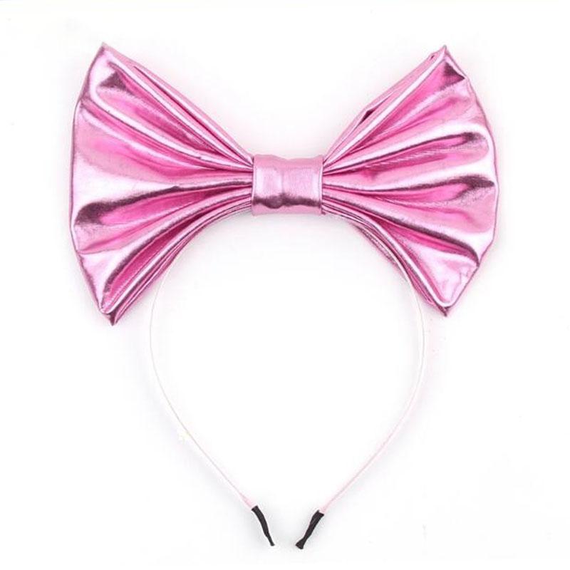 Modna Opaska Syrenka Disney Dziecięca Letnia 7'' Kokarda Metaliczna Duża Kokarda Opaska Nakrycie Głowy Dziewczęca Festiwalowa Imprezowa DIY Akcesoria do Włosów