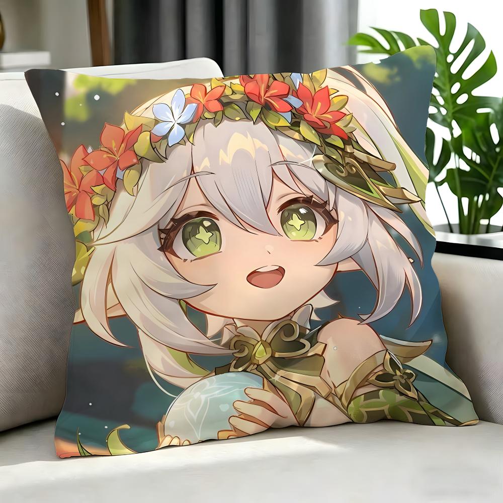 game Nahida Cushion Cover Cushion Cover Set 4Pcs 50x50 45x45 40x40 Pillowcase Decorative Sofa Home Decor