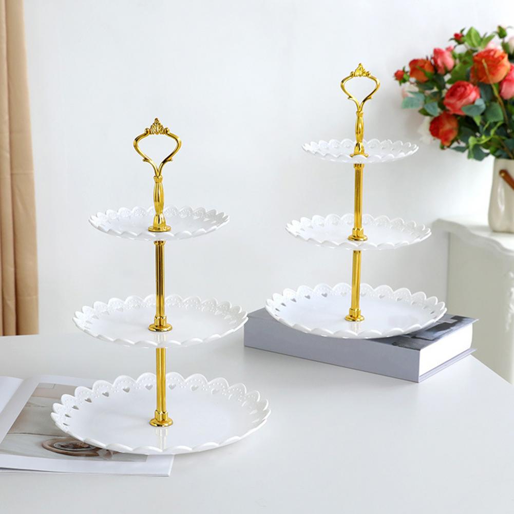 Odor-free Dessert Display Stand Elegant 3-tier Cupcake Stand Holder for Tea Party Wedding Baby Shower Dessert Table Display Rack