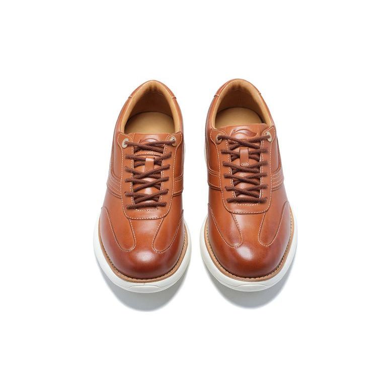 Li-Ning 1990 Commuting Thick Sole Lace-Up Shock Absorbing Non-Slip Wear-Resistant Low-Top Sports Casual Shoes Women Sneakers Brown ALLS027-2
