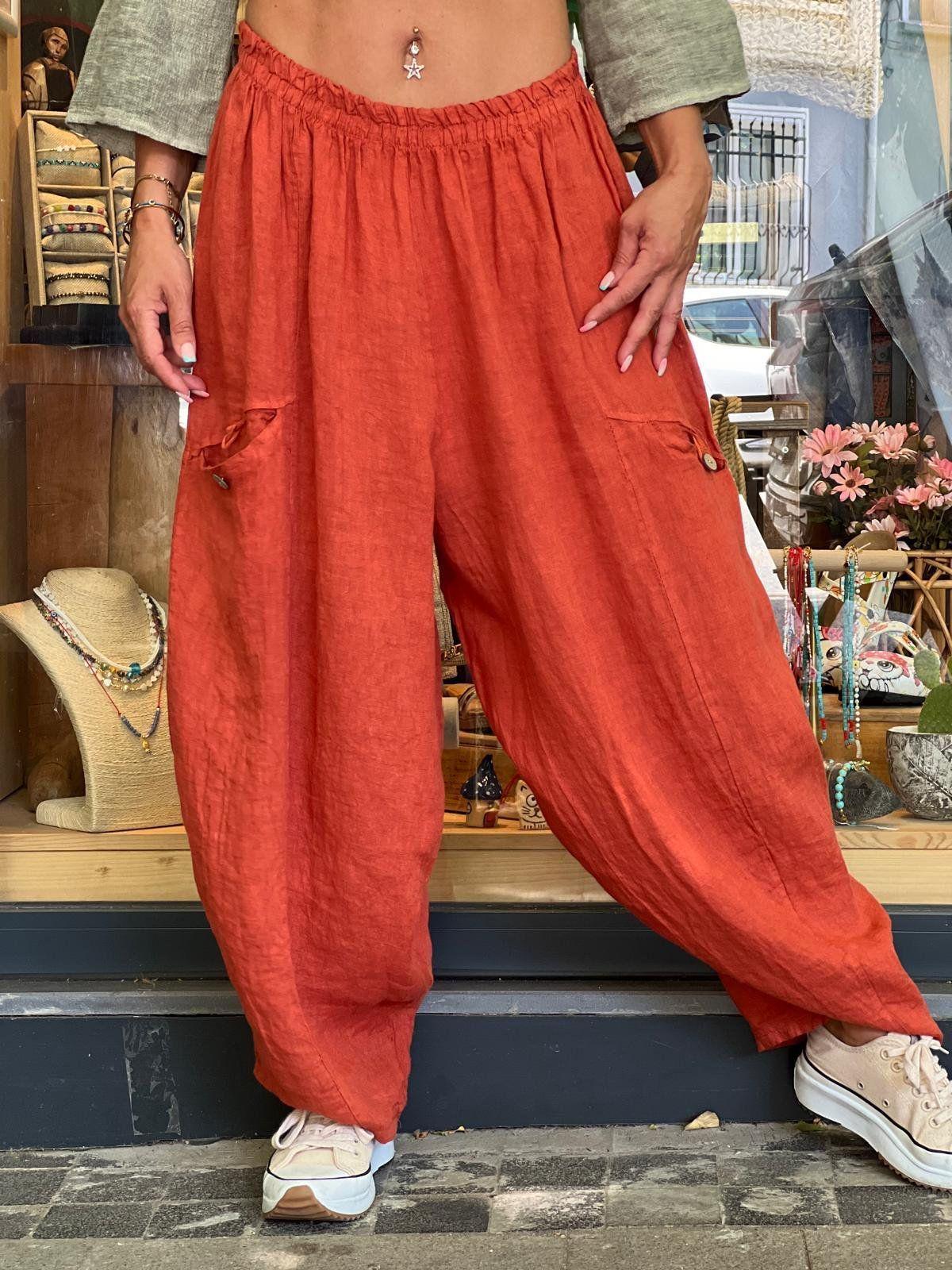 

2025 European Autumn/Winter Women s Cotton Linen Wide-Leg Pants with Pockets - Loose & Slimming Design XXL