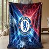 Chelsea FC Theme Blanket Soft Flannel Blanket Plush Throw Blanket Cozy Sofa Bed Blanket for Home Decor