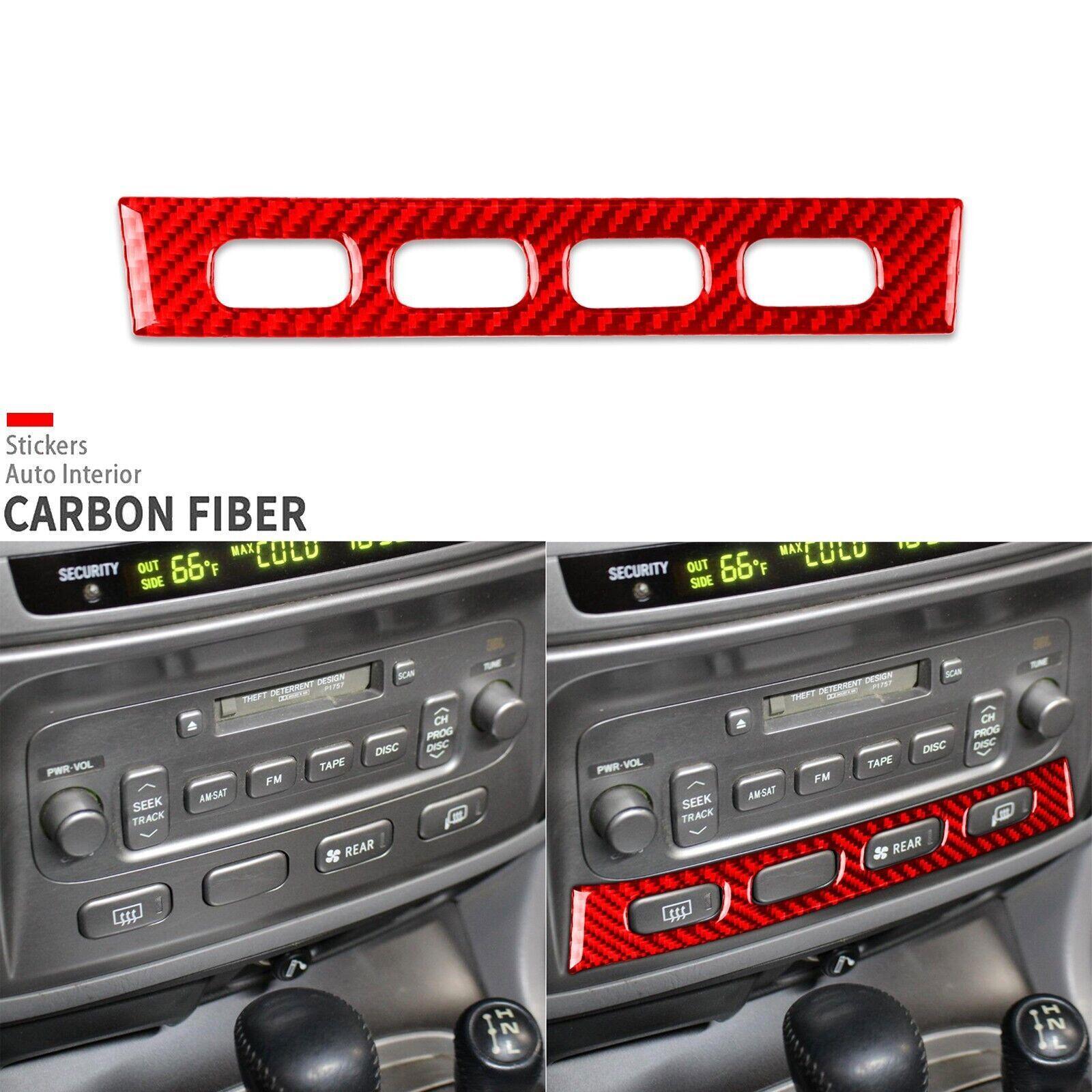 Red Carbon Fiber AC Climate Control Cover For Lexus LX470 For Land Cruiser 03-07