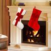 Christmas Stockings 18 Inch Large Fireplace Hanging Stockings with Bow for Xmas Farmhouse Holiday Party Decoration