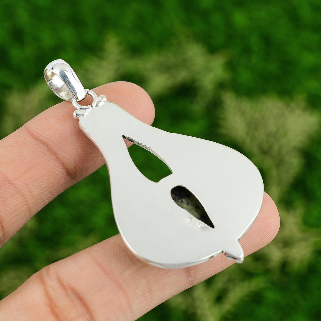Australian Serpentine Pendant 925 Sterling Silver Pendant Antique Handmade Jewelry Gemstone Pendant Gifts For Him