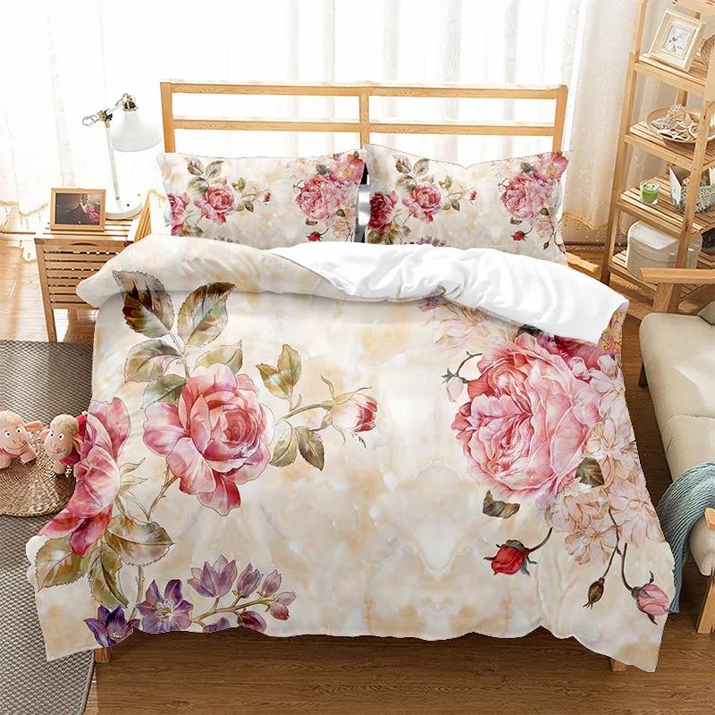 Japanese Duvet Cover Branch Of A Flourishing Sakura Tree Flowers Cherry Blossoms Spring Art Polyester Bedding Set Full/King Size