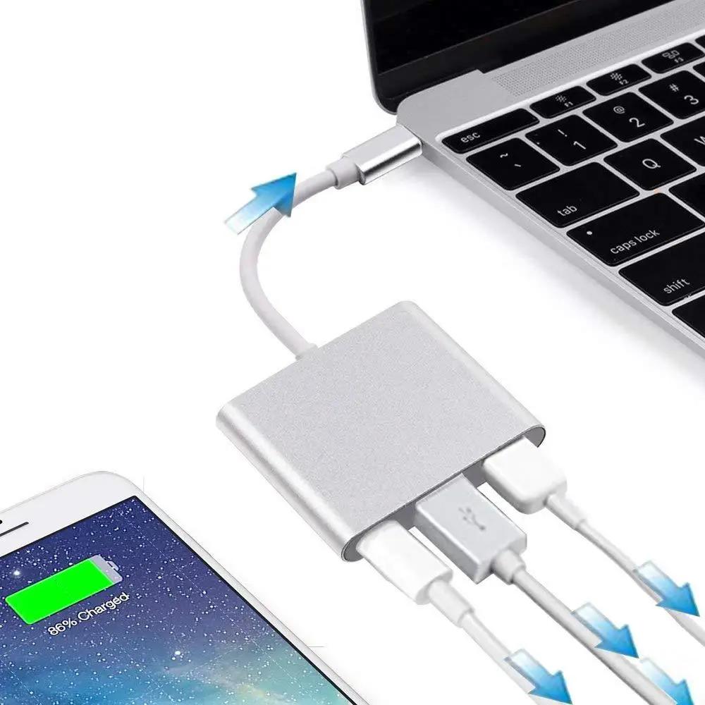 3v1 USB 3.0 nabíjecí adaptér kompatibilní s USB-C na HDMI, USB-C 3.1 Hub pro Mac Air Pro, Huawei Mate10, Samsung S8 Plus