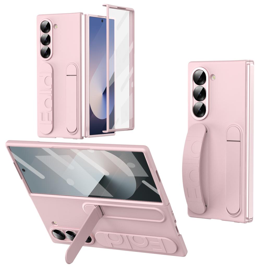 Luxus Original Handyhülle für Samsung Galaxy Z Fold 7 6 5 4 Schutzhülle mit Halterung Glasfolie Silikon-Griff Hartschalenhülle
