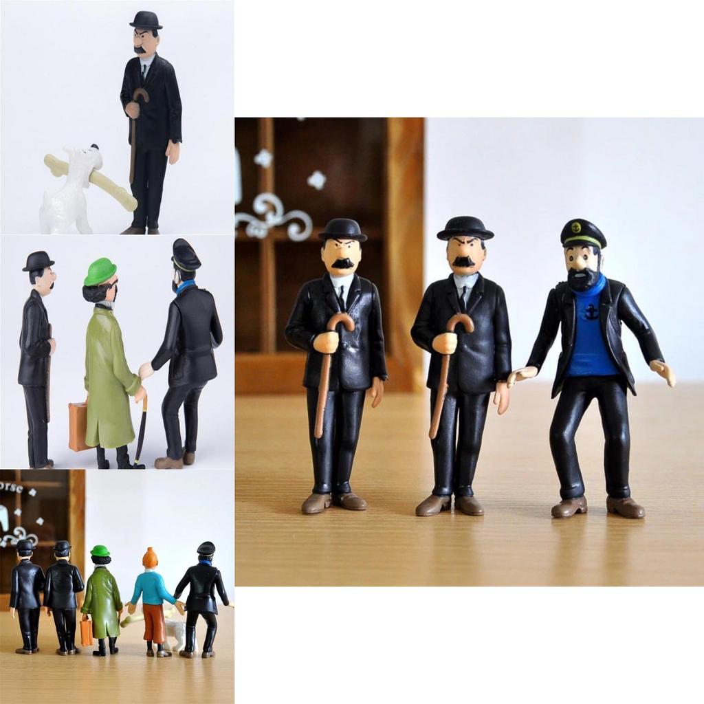 Colorful 6pcs The Adventures Of Tintin Action Figure Set For Kids Gift And Play