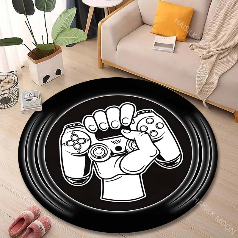 Multiple Sizes Game controller Print Round Rugs for Living Room Bedroom Floor Mats Kids Room Household Carpet Home Decor