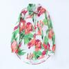 Women's New Floral Print Loose Collar Long Sleeved Fashionable Shirt